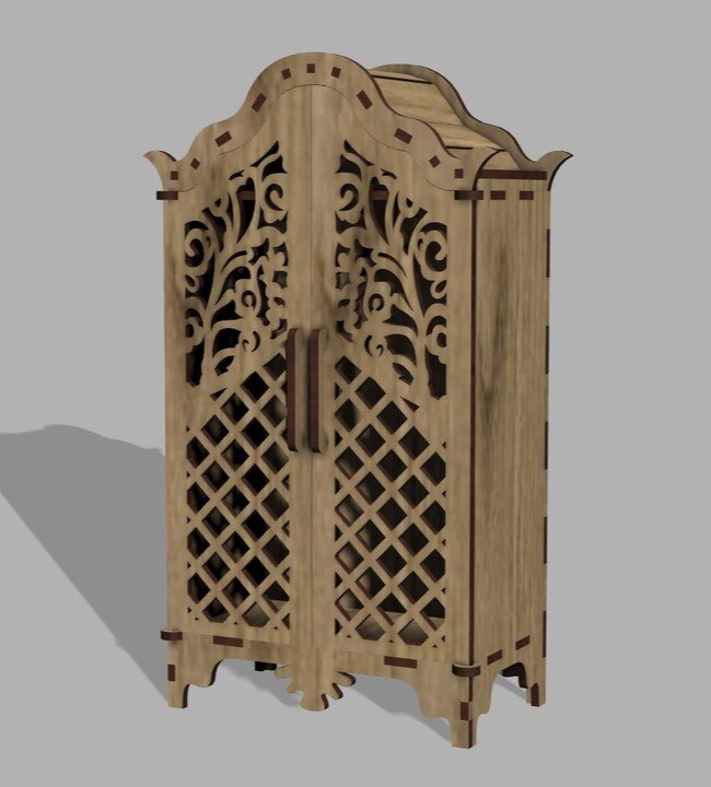 Intra απο ξύλο plywood 3mm-4mm πάχος - Ντουλάπα Κουκλόσπιτο Ντουλάπα Barbie Δίασταση 30x30 cm Intraeaxys-91jdm951