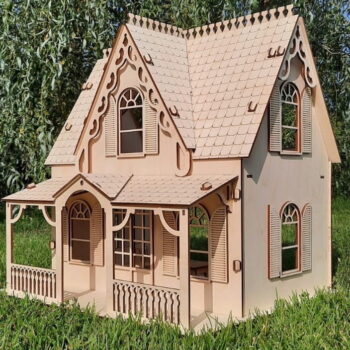 Intra απο ξύλο plywood 3mm-4mm πάχος - Διώροφο Ξύλινο Παιχνιδόσπιτο Διώροφη Κουκλόσπιτο Δίασταση 30x30 cm Intraeaxys-voq26q6o - Image 4