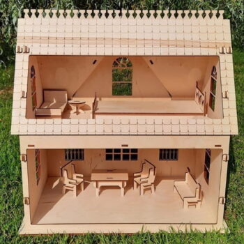 Intra απο ξύλο plywood 3mm-4mm πάχος - Διώροφο Ξύλινο Παιχνιδόσπιτο Διώροφη Κουκλόσπιτο Δίασταση 30x30 cm Intraeaxys-voq26q6o - Image 5