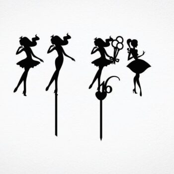 Intra απο ξύλο plywood 3mm-4mm πάχος - Κορίτσια Cake Toppers Δίασταση 30x30 cm Intraeaxys-eo209j67 - Image 1