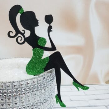 Intra απο ξύλο plywood 3mm-4mm πάχος - Κορίτσι Silhouette Cake Topper Δίασταση 30x30 cm Intraeaxys-r1z2y2n1 - Image 1