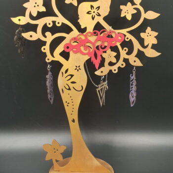 Intra απο ξύλο plywood 3mm-4mm πάχος - Στάντ κοσμήματος Woman Tree Δίασταση 30x30 cm Intraeaxys-51rre5v1 - Image 1