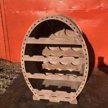 Intra απο ξύλο plywood 3mm-4mm πάχος - Ξύλινη σχάρα κρασιού για 14 μπουκάλια Σχέδιο βαρελιού κρασιού Δίασταση 30x30 cm Intraeaxys-eoxl43xo - Image 4