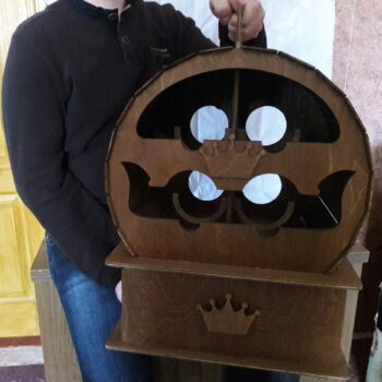 Intra απο ξύλο plywood 3mm-4mm πάχος - Μπάρα βαρελιού Crown Δίασταση 30x30 cm Intraeaxys-r7vm2gk7 - Image 1