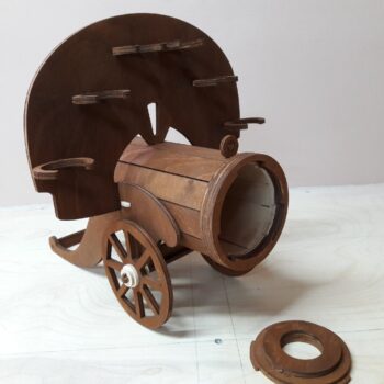 Intra απο ξύλο plywood 3mm-4mm πάχος - Cannon Mini Bar για μπουκάλι και γυαλί από κόντρα πλακέ Δίασταση 30x30 cm Intraeaxys-joedzld1 - Image 4