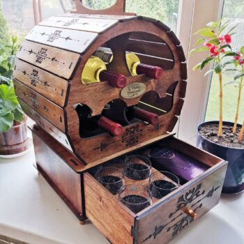 Intra απο ξύλο plywood 3mm-4mm πάχος - Ντουλάπι κρασιού Minibar Ξύλινο Βαρέλι 6mm Δίασταση 30x30 cm Intraeaxys-eo0q0291 - Image 1