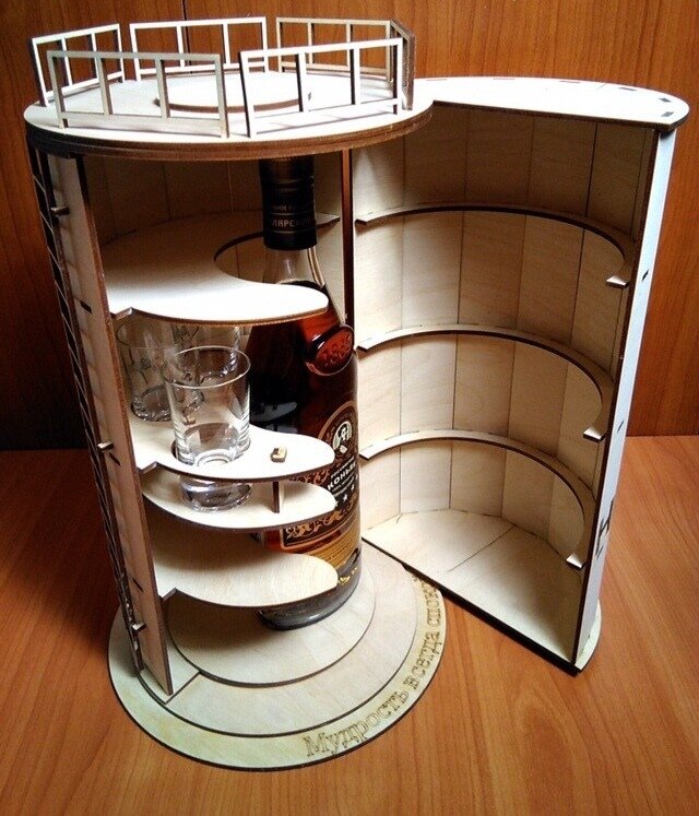 Intra απο ξύλο plywood 3mm-4mm πάχος - Barrel Mini Bar Δίασταση 30x30 cm Intraeaxys-voq2vw6o