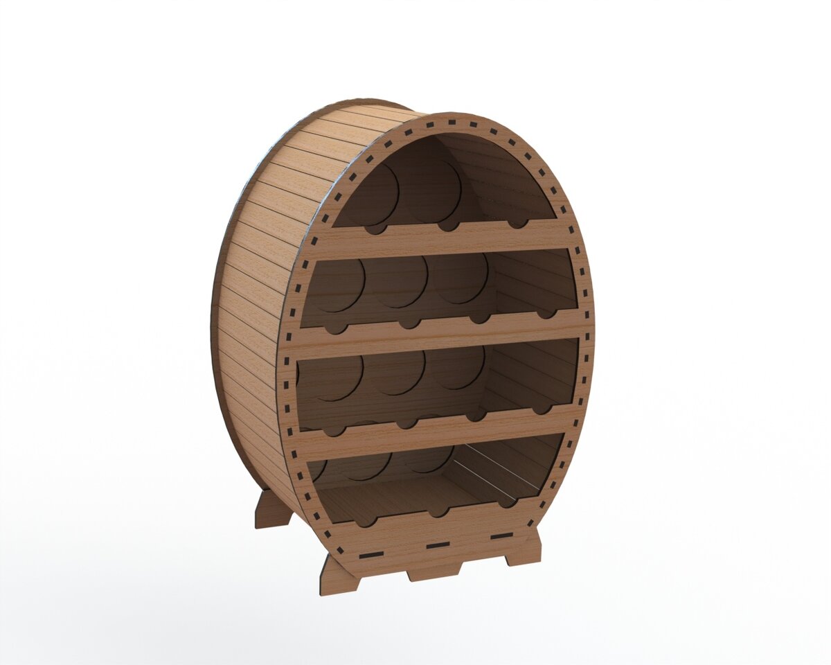 Intra απο ξύλο plywood 3mm-4mm πάχος - Σχέδια ραφιών κρασιού 14 μπουκαλιών Δίασταση 30x30 cm Intraeaxys-91j6q87m