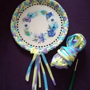 Intra απο ξύλο plywood 3mm-4mm πάχος - Ξύλινο καλάθι με βελονάκι κενή σταυροβελονιά Δίασταση 30x30 cm Intraeaxys-qom6ml81 - Image 3