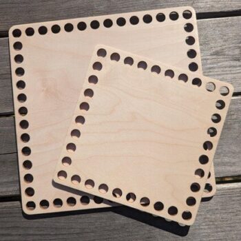 Intra απο ξύλο plywood 3mm-4mm πάχος - Ξύλινη βάση τετράγωνο καλάθι με βελονάκι Δίασταση 30x30 cm Intraeaxys-0788ymn7 - Image 3