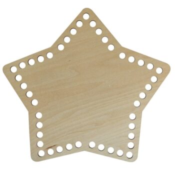 Intra απο ξύλο plywood 3mm-4mm πάχος - Ξύλινο πάτο καλαθιού σε σχήμα αστεριού για βελονάκι Δίασταση 30x30 cm Intraeaxys-m1dd6jx1 - Image 1