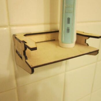 Intra απο ξύλο plywood 3mm-4mm πάχος - Ράφι βάσης οδοντόβουρτσας επιτοίχιας Δίασταση 30x30 cm Intraeaxys-yon08527 - Image 1