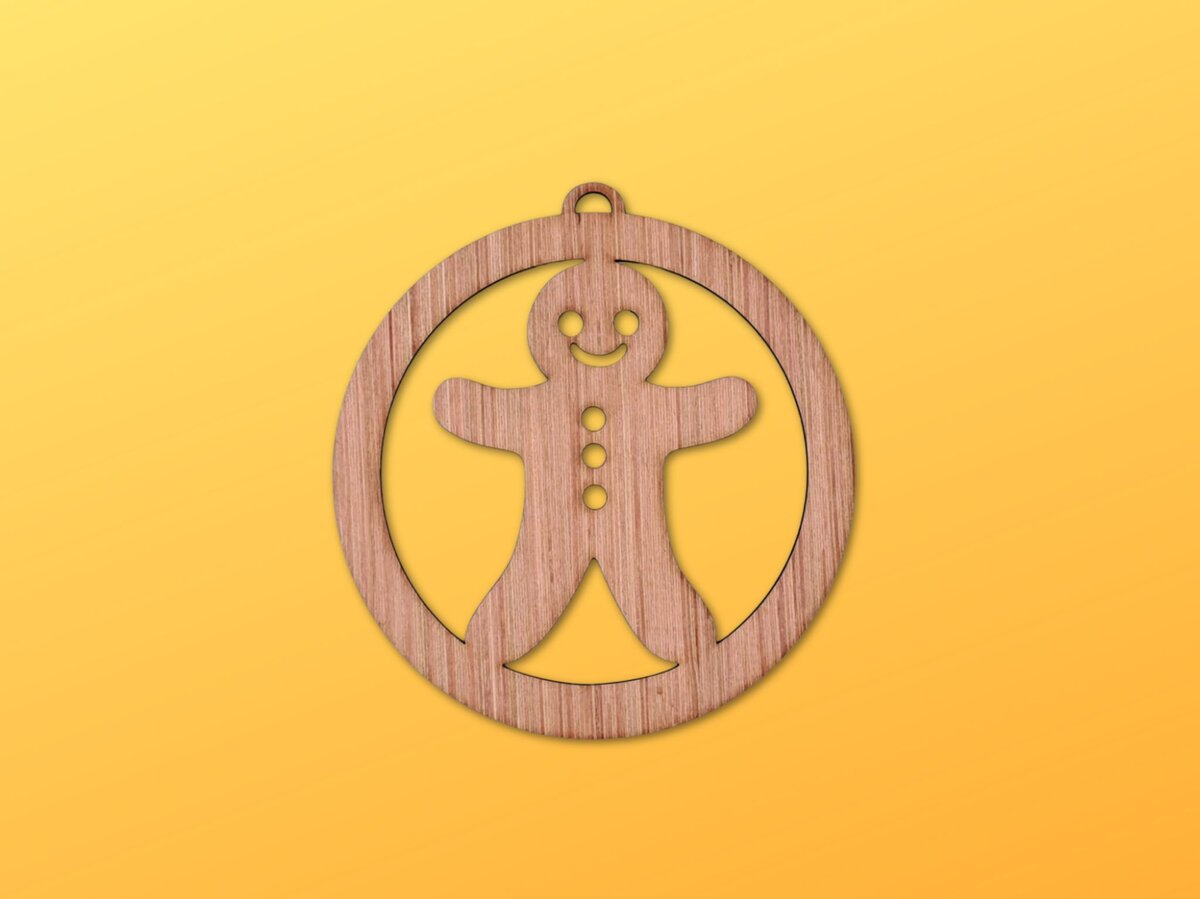 Intra απο ξύλο plywood 3mm-4mm πάχος - Ξύλινο χριστουγεννιάτικο στολίδι με μελόψωμο Δίασταση 10x10 cm Intraeaxys-eo203r67