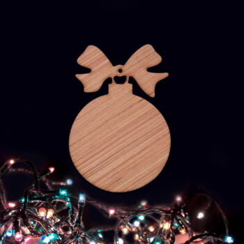 Intra απο ξύλο plywood 3mm-4mm πάχος - Χριστουγεννιάτικο μπιχλιμπίδι με φιόγκο Ξύλινο χριστουγεννιάτικο σχήμα χειροτεχνίας Δίασταση 30x30 cm Intraeaxys-91jdgep1 - Image 1