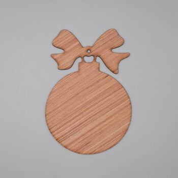 Intra απο ξύλο plywood 3mm-4mm πάχος - Χριστουγεννιάτικο μπιχλιμπίδι με φιόγκο Ξύλινο χριστουγεννιάτικο σχήμα χειροτεχνίας Δίασταση 30x30 cm Intraeaxys-91jdgep1 - Image 3