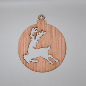 Intra απο ξύλο plywood 3mm-4mm πάχος - Χριστουγεννιάτικο μπιχλιμπίδι με τάρανδο Ξύλινο στολισμό χριστουγεννιάτικου δέντρου Δίασταση 30x30 cm Intraeaxys-d1lve5po