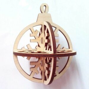 Intra απο ξύλο plywood 3mm-4mm πάχος - Χριστουγεννιάτικο στολίδι με μπάλα τρισδιάστατο Δίασταση 10x10 cm Intraeaxys-078yq0mo