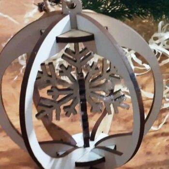 Intra απο ξύλο plywood 3mm-4mm πάχος - Τρισδιάστατο στολισμό χριστουγεννιάτικου δέντρου με νιφάδες χιονιού Δίασταση 30x30 cm Intraeaxys-eo202647 - Image 1