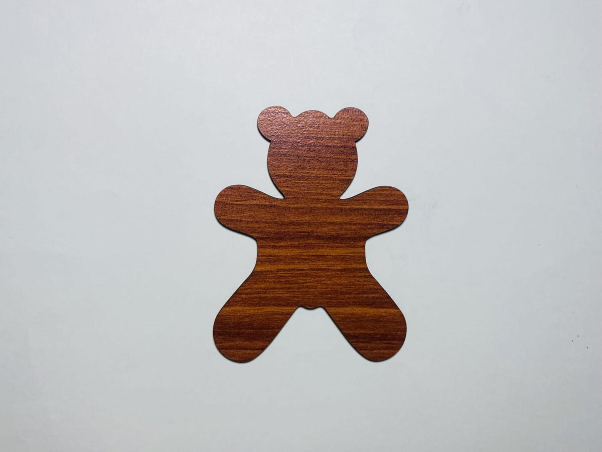 Intra απο ξύλο plywood 3mm-4mm πάχος - Αποκοπή ημιτελούς ξύλινης χειροτεχνίας σε σχήμα αρκουδάκι Δίασταση 30x30 cm Intraeaxys-qommpwko