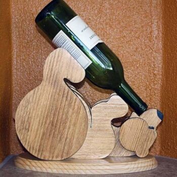 Intra απο ξύλο plywood 3mm-4mm πάχος - Θήκη για μπουκάλια κρασιού σε σχήμα αρκούδας Δίασταση 30x30 cm Intraeaxys-eoxl88go - Image 1