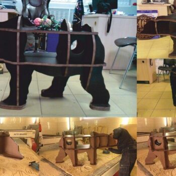 Intra απο ξύλο plywood 3mm-4mm πάχος - Bear Bookshelf CNC Router 3D Puzzle Δίασταση 30x30 cm Intraeaxys-m1d6qxe7 - Image 1