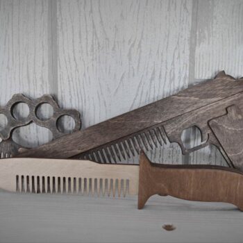 Intra απο ξύλο plywood 3mm-4mm πάχος - χτένα μαλλιών με πιστόλι Δίασταση 30x30 cm Intraeaxys-075y9lmo - Image 1