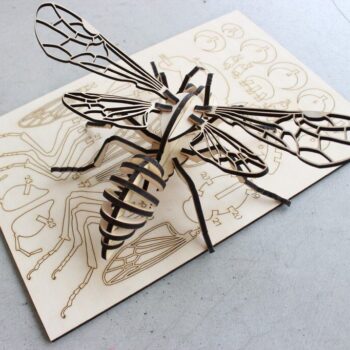 Intra απο ξύλο plywood 3mm-4mm πάχος - Bee 3D Puzzle 4mm Δίασταση 30x30 cm Intraeaxys-075y3epo - Image 3