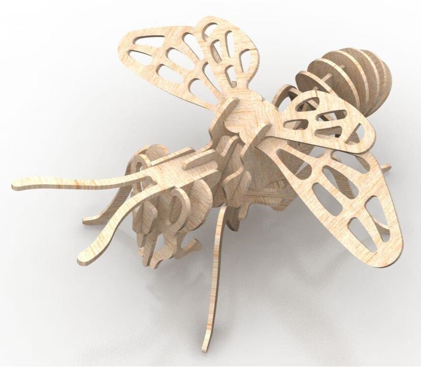 Intra απο ξύλο plywood 3mm-4mm πάχος - 3D παζλ Bee Insect Δίασταση 30x30 cm Intraeaxys-r7vm2327