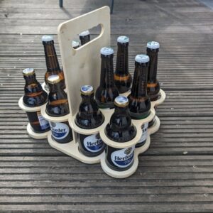 Intra απο ξύλο plywood 3mm-4mm πάχος - Beer Caddy 12 μπουκάλια Δίασταση 30x30 cm Intraeaxys-91jkdg4o