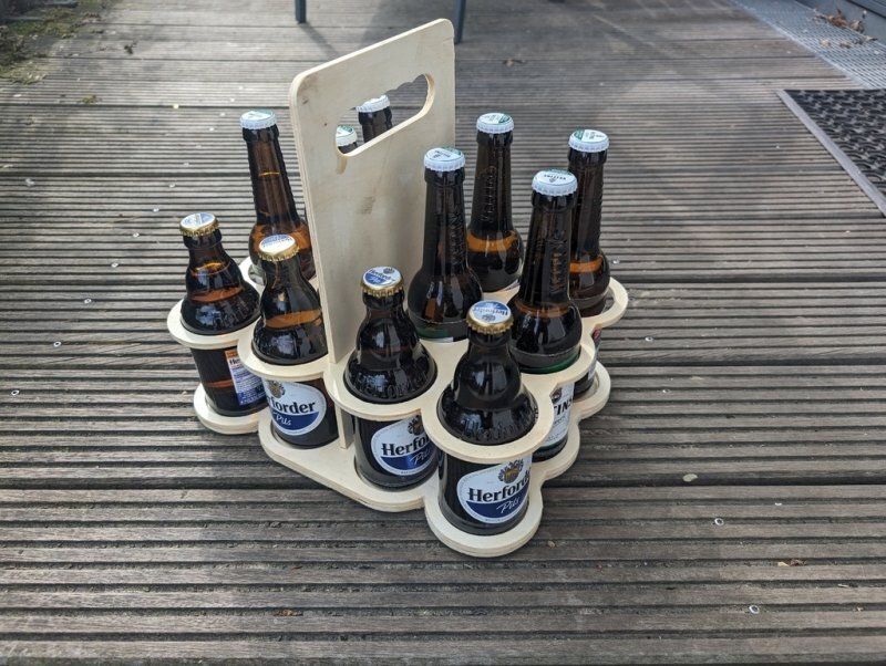 Intra απο ξύλο plywood 3mm-4mm πάχος - Beer Caddy 12 μπουκάλια Δίασταση 30x30 cm Intraeaxys-91jkdg4o
