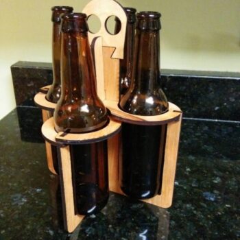 Intra απο ξύλο plywood 3mm-4mm πάχος - Παζλ Minimal 4 Pack Bottle Carrier Δίασταση 20x20 cm Intraeaxys-qom65dr1 - Image 1