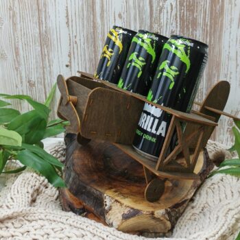 Intra απο ξύλο plywood 3mm-4mm πάχος - Κάτοχος μπύρας και σνακ αεροπλάνου Δίασταση 30x30 cm Intraeaxys-pok32837 - Image 1