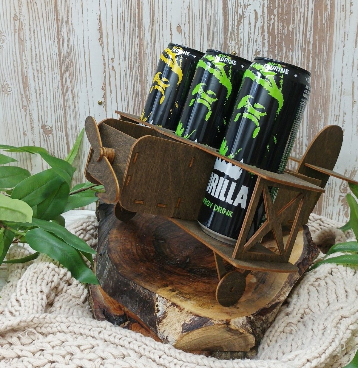 Intra απο ξύλο plywood 3mm-4mm πάχος - Κάτοχος μπύρας και σνακ αεροπλάνου Δίασταση 30x30 cm Intraeaxys-pok32837