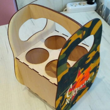 Intra απο ξύλο plywood 3mm-4mm πάχος - Εξατομικευμένη Ξύλινη Μπύρα Caddy Δίασταση 30x30 cm Intraeaxys-078ywmjo - Image 1