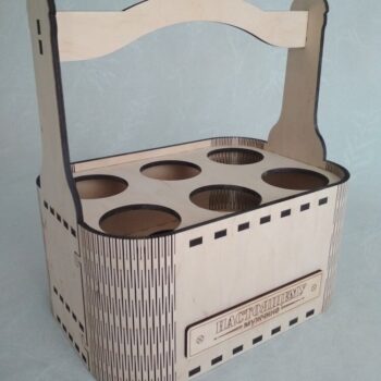 Intra απο ξύλο plywood 3mm-4mm πάχος - 6-Συσκευασία Beverage Holder Beer Caddy Δίασταση 30x30 cm Intraeaxys-eo0qxr01 - Image 1