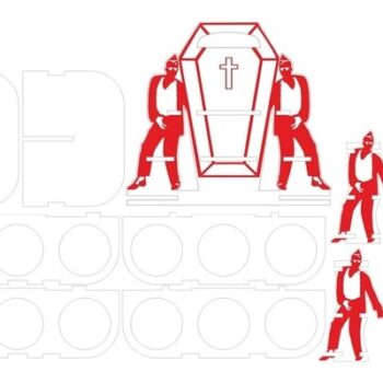 Intra απο ξύλο plywood 3mm-4mm πάχος - Coffin Dance Drink Holder Beer Caddy Δίασταση 30x30 cm Intraeaxys-ro6y4n37 - Image 3