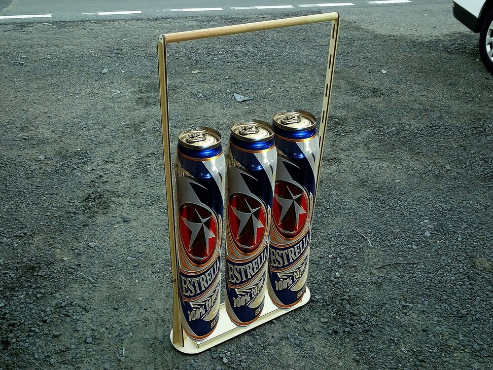 Intra απο ξύλο plywood 3mm-4mm πάχος - Ξύλινη θήκη ποτών Beer Caddy Δίασταση 30x30 cm Intraeaxys-pok3dek7