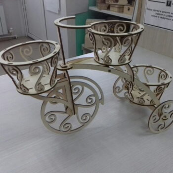 Intra απο ξύλο plywood 3mm-4mm πάχος - Στάση λουλουδιών τρίκυκλων Δίασταση 30x30 cm Intraeaxys-r7vm0r67 - Image 1