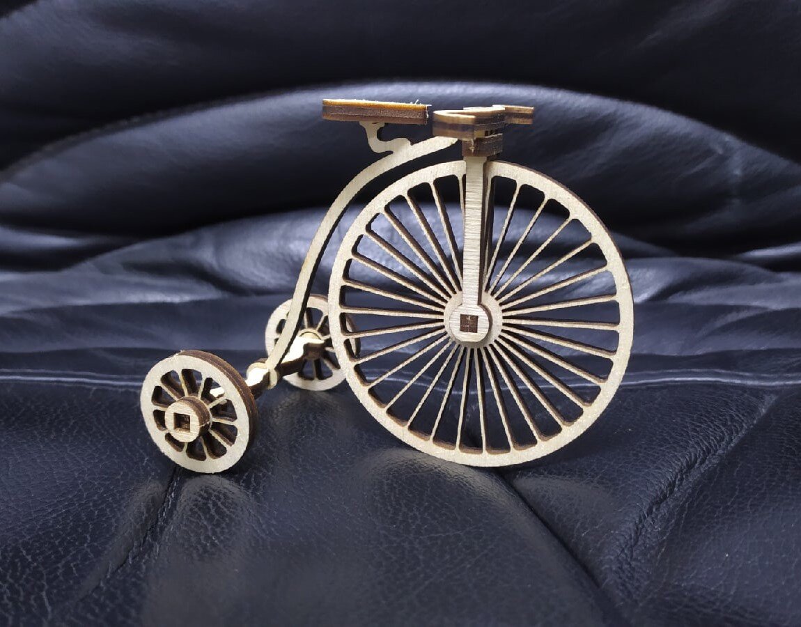 Intra απο ξύλο plywood 3mm-4mm πάχος - Vintage ποδήλατο Δίασταση 30x30 cm Intraeaxys-r7vm0w57