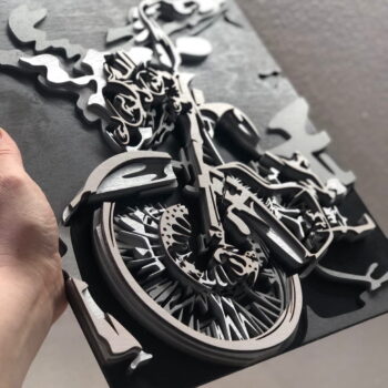 Intra απο ξύλο plywood 3mm-4mm πάχος - Πάνελ τοίχου ποδηλάτου πολλαπλών επιπέδων Δίασταση 30x30 cm Intraeaxys-075yn83o - Image 1