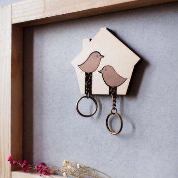 Intra απο ξύλο plywood 3mm-4mm πάχος - Ξύλινη κλειδοθήκη πουλιού Δίασταση 30x30 cm Intraeaxys-eo4ny087 - Image 4