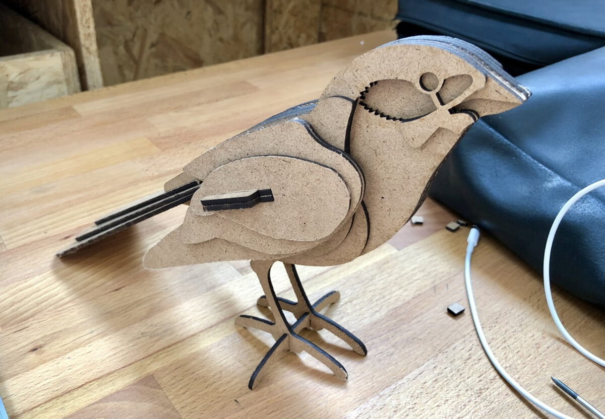 Intra απο ξύλο plywood 3mm-4mm πάχος - Ξύλινο 3D πουλί Δίασταση 30x30 cm Intraeaxys-078y3l5o