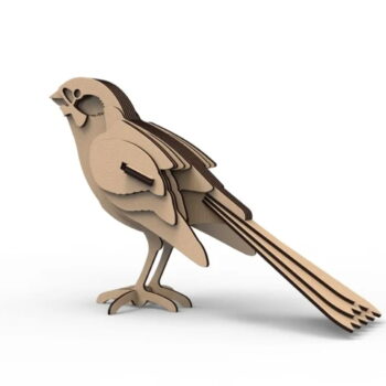 Intra απο ξύλο plywood 3mm-4mm πάχος - Ξύλινο 3D πουλί Δίασταση 30x30 cm Intraeaxys-078y3l5o - Image 3