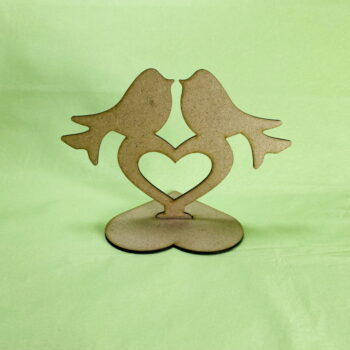 Intra απο ξύλο plywood 3mm-4mm πάχος - Love Birds On Heart Stand Δίασταση 30x30 cm Intraeaxys-r7vm3d27 - Image 3