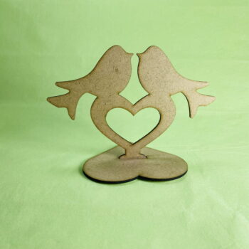 Intra απο ξύλο plywood 3mm-4mm πάχος - Love Birds On Heart Stand Δίασταση 30x30 cm Intraeaxys-r7vm3d27 - Image 4