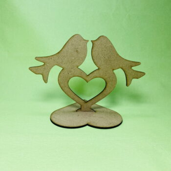 Intra απο ξύλο plywood 3mm-4mm πάχος - Love Birds On Heart Stand Δίασταση 30x30 cm Intraeaxys-r7vm3d27 - Image 5