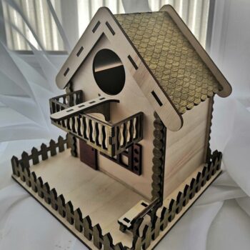 Intra απο ξύλο plywood 3mm-4mm πάχος - Cottage Bird House Δίασταση 40x50 cm Intraeaxys-r1z24rl1 - Image 1