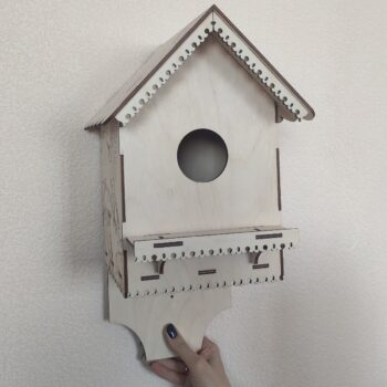 Intra απο ξύλο plywood 3mm-4mm πάχος - Διακοσμητικό Birdhouse Δίασταση 40x50 cm Intraeaxys-6o3yw437 - Image 1