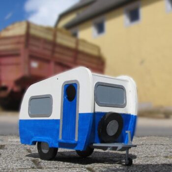 Intra απο ξύλο plywood 3mm-4mm πάχος - Caravan Bird House Δίασταση 40x50 cm Intraeaxys-yon0we27 - Image 1