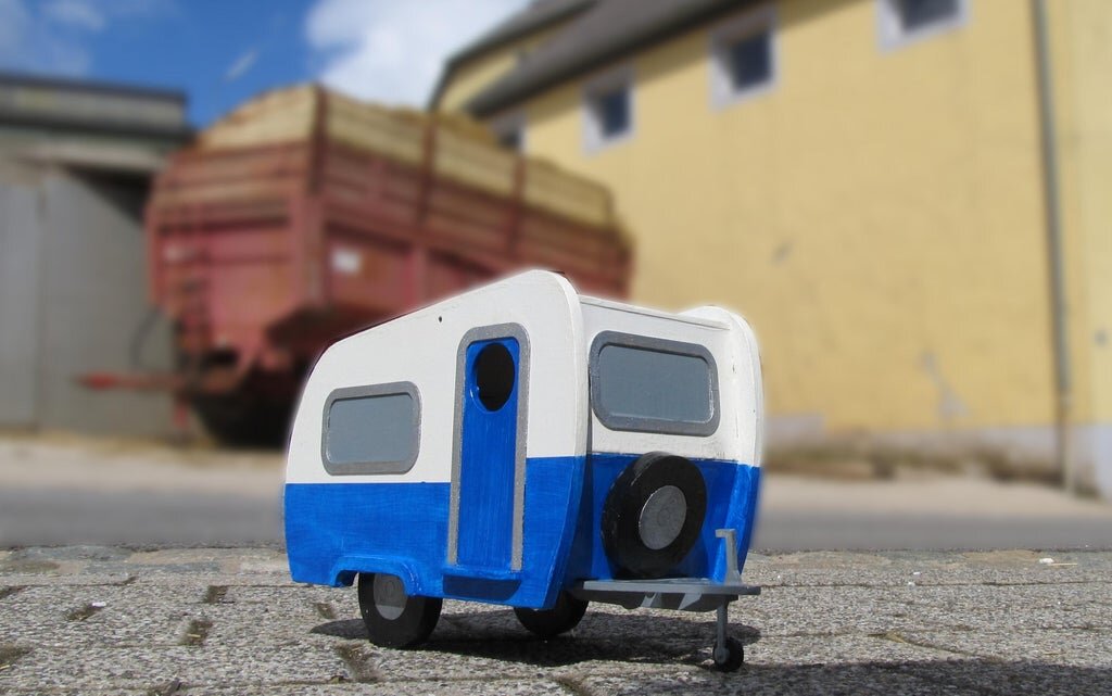 Intra απο ξύλο plywood 3mm-4mm πάχος - Caravan Bird House Δίασταση 40x50 cm Intraeaxys-yon0we27